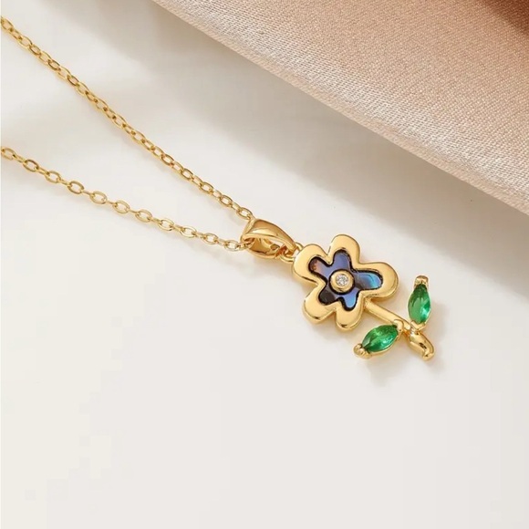 Stainless Steel Floral Necklace - Picture 1 of 3